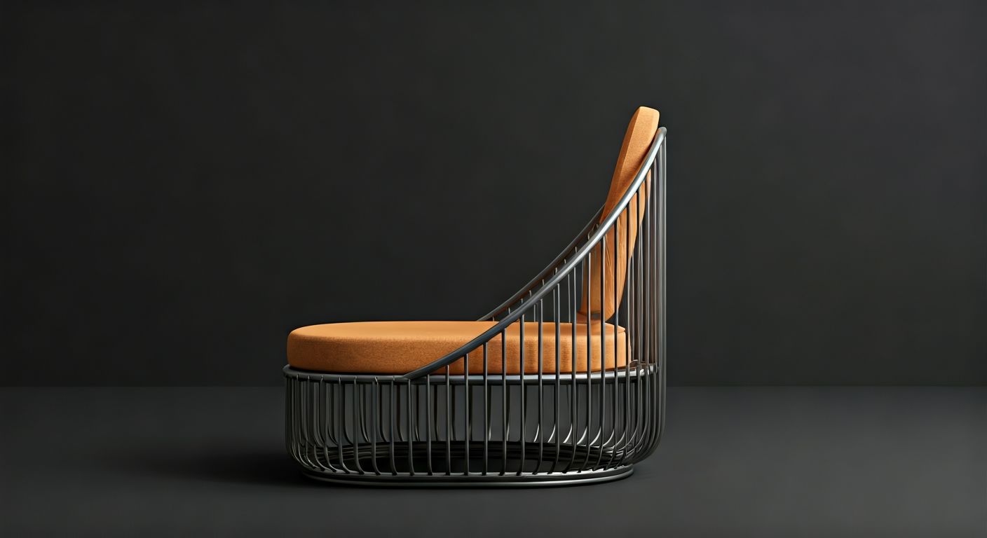 Металлический стул в современном интерьере