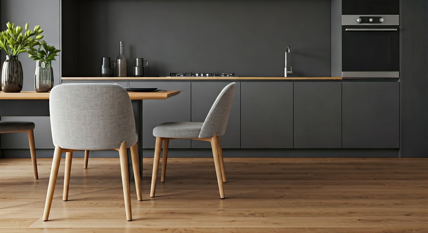 Стулья у стола в кухонном интерьере