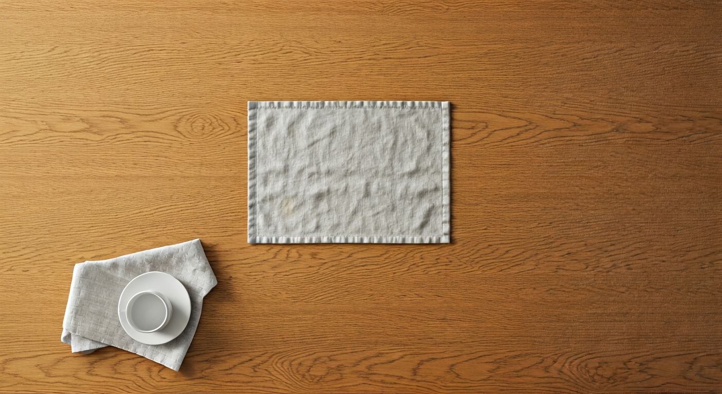 Стол с текстильным раннером и посудой