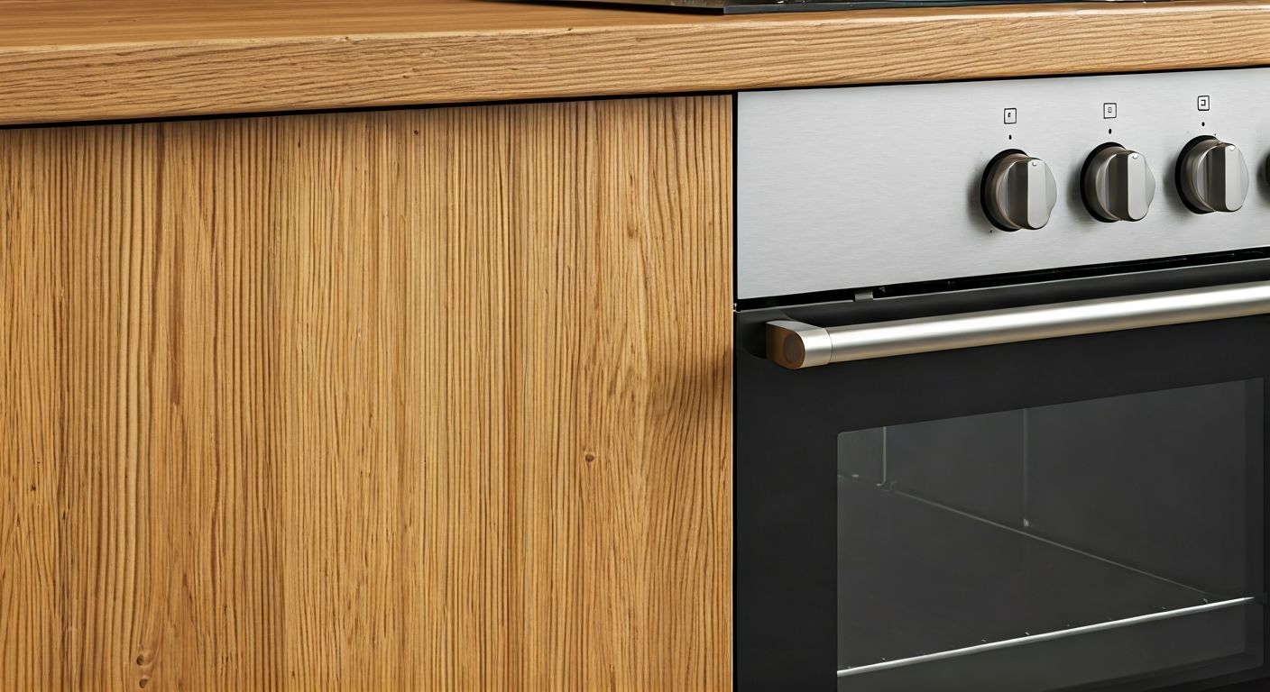 вид сбоку встроенного духового шкафа