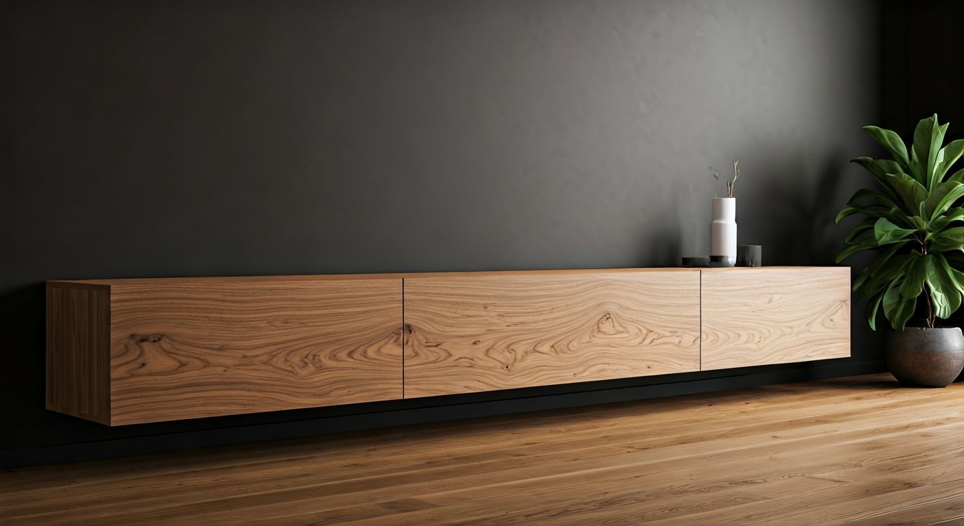 Роскошная плавающая тумба под ТВ