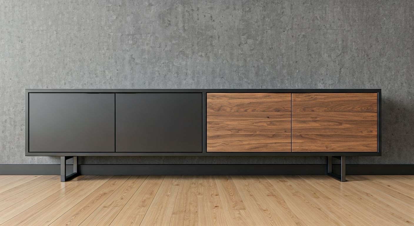 Индустриальная металлическая тумба под телевизор