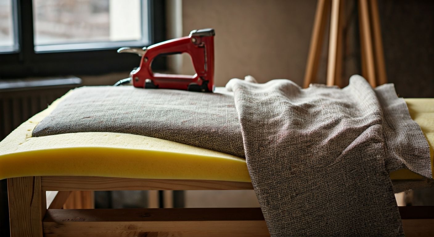 крупный план перетяжки сиденья банкетки