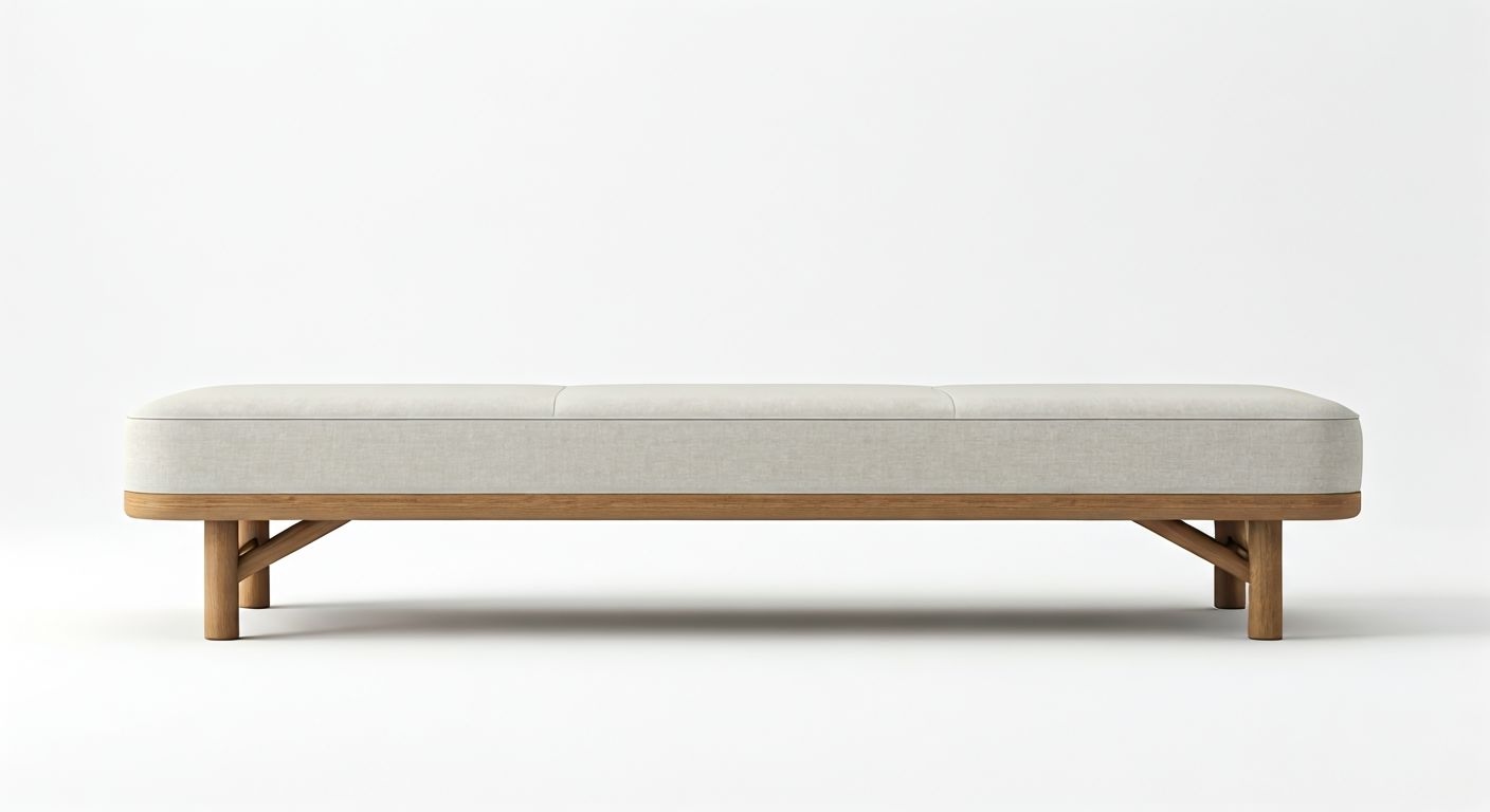 банкетка оформлена в сканди стиле