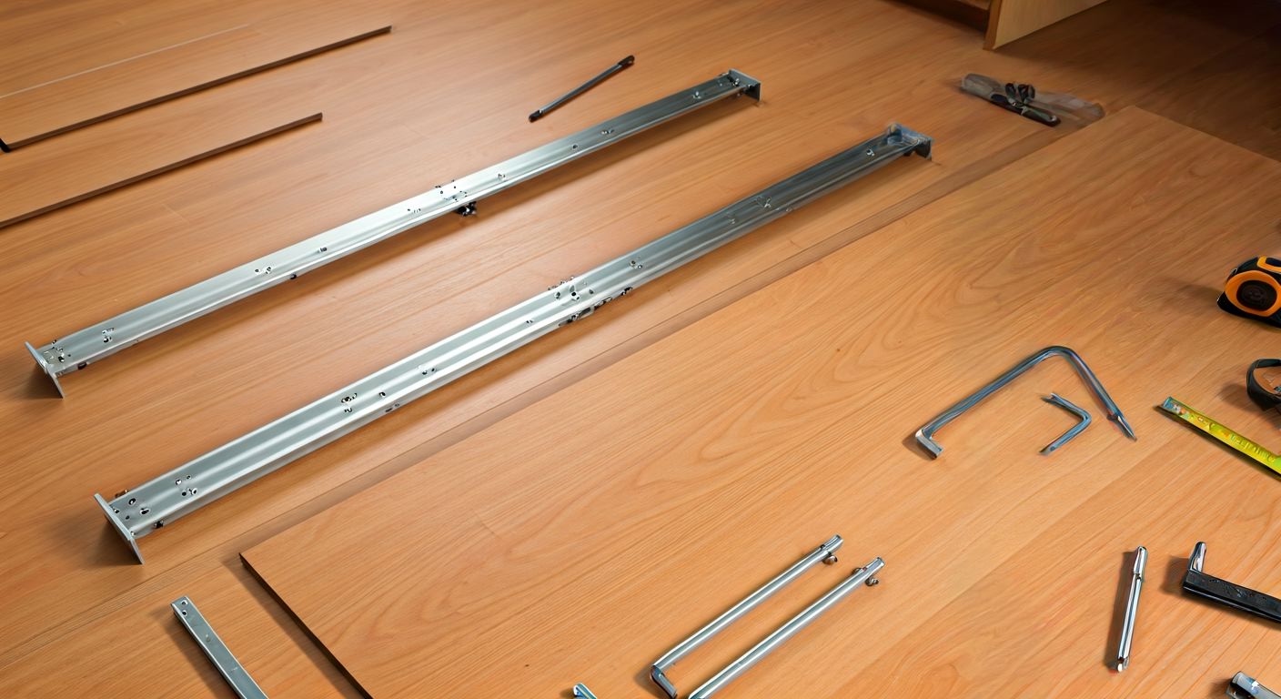 детальный вид сборки комода с инструментами