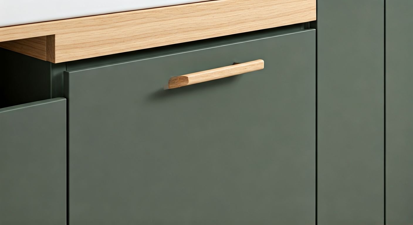 детальный вид навесной тумбы и пенала