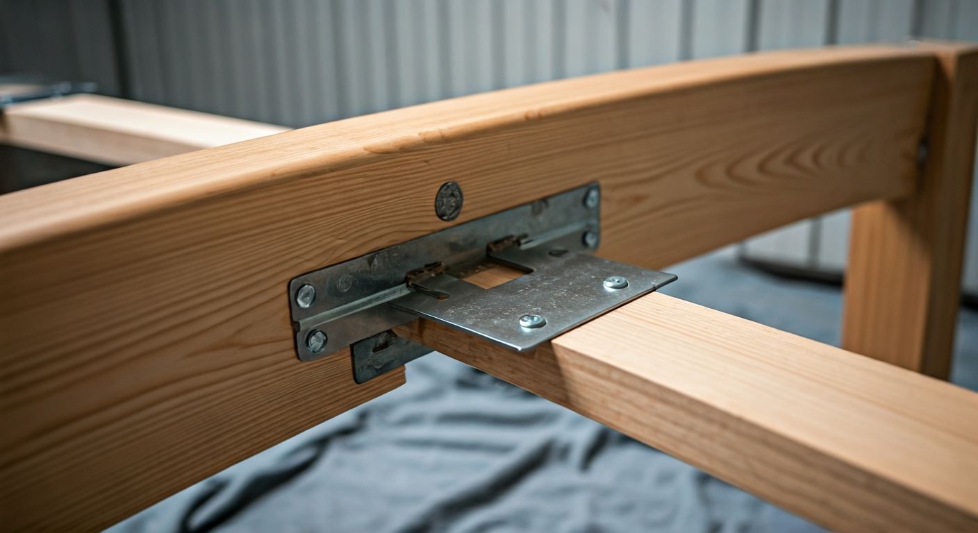 Деталь сборки каркаса обеденного стола