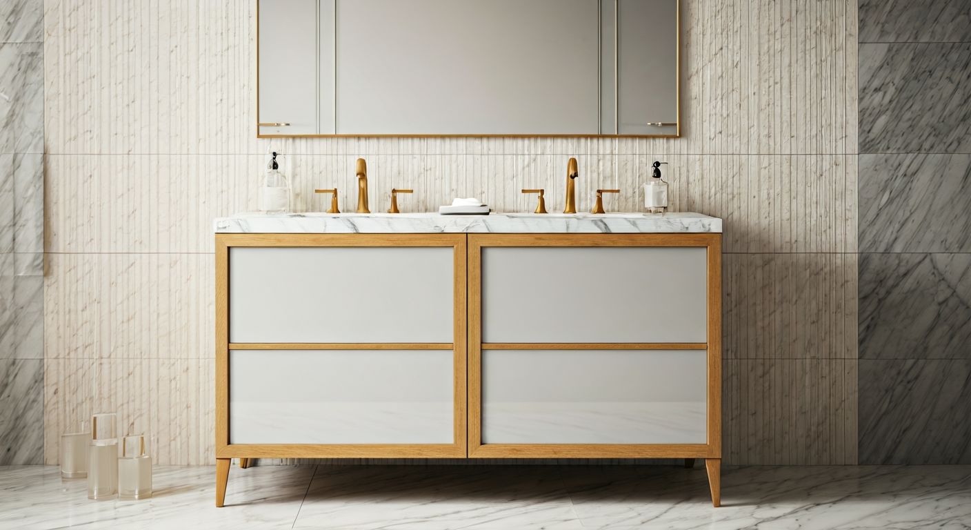 Роскошная ванная мебель в spa-интерьере