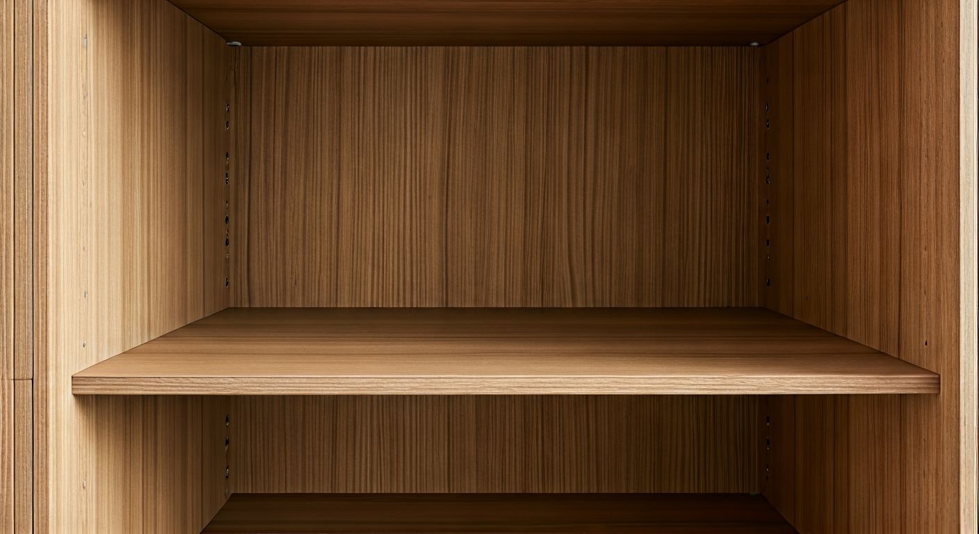 интерьер шкафа с регулируемыми полками