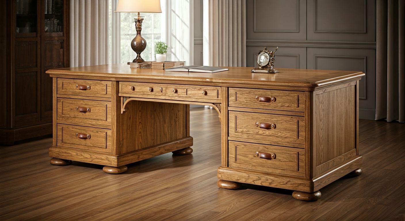 Роскошный письменный стол в кабинете