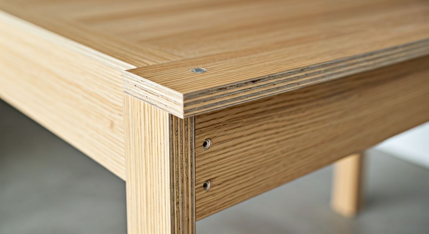 Крупный план сборки письменного стола