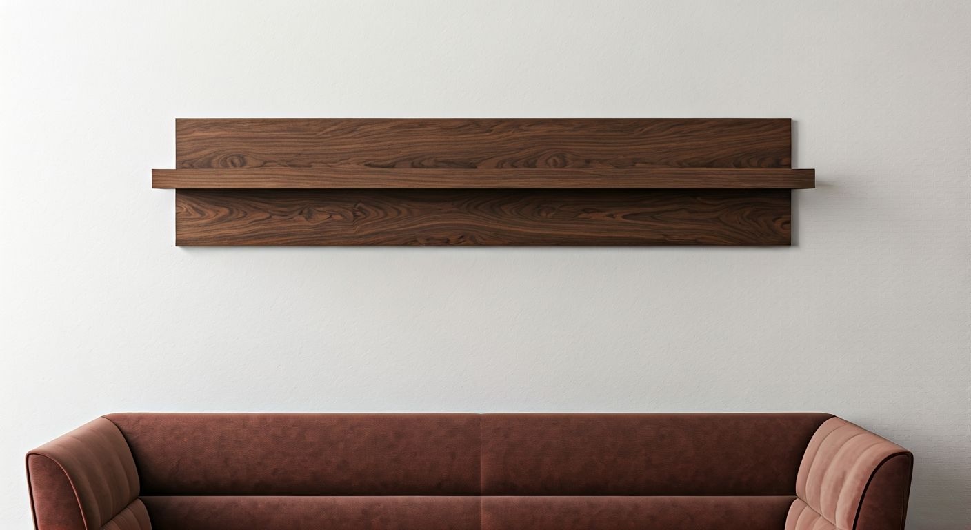 роскошная гостиная с плавающей полкой