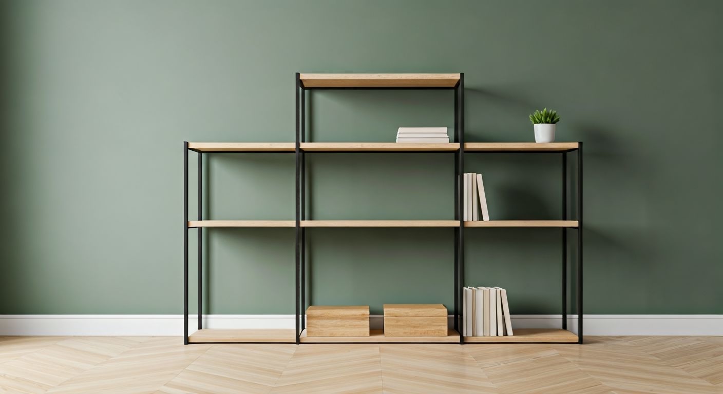 минималистичная модульная напольная полка