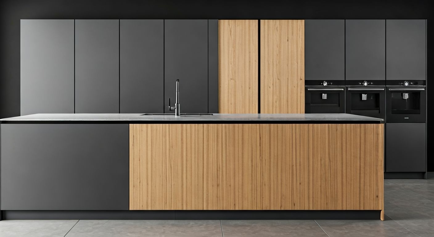 Контрастные фасады и каменная столешница