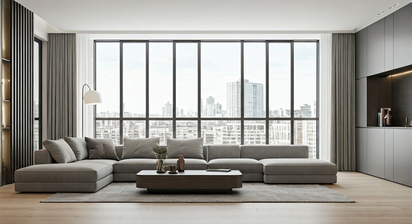 Минималистичная светлая гостиная без лишнего