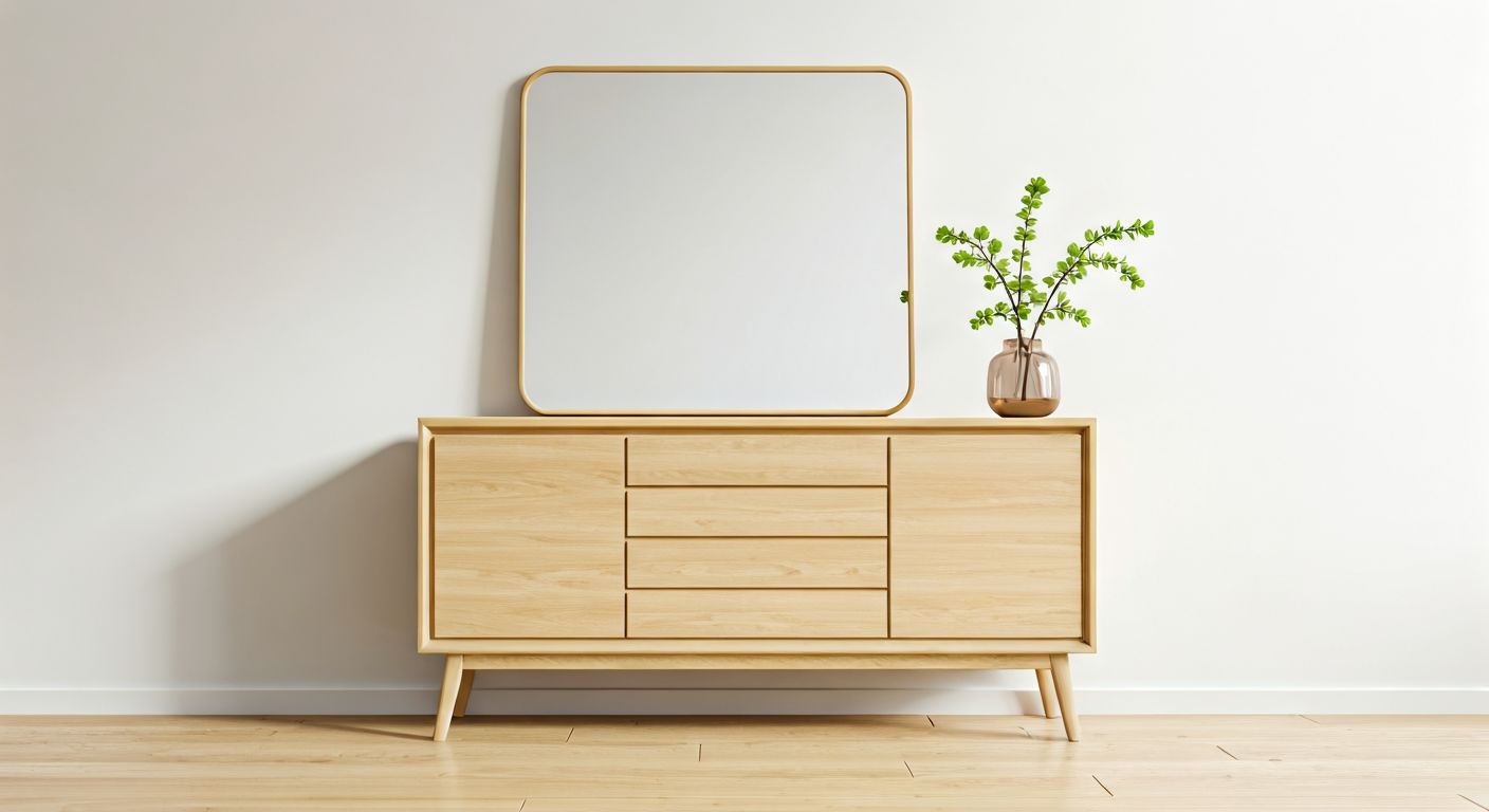 Минималистичное скандинавское трюмо из ясеня