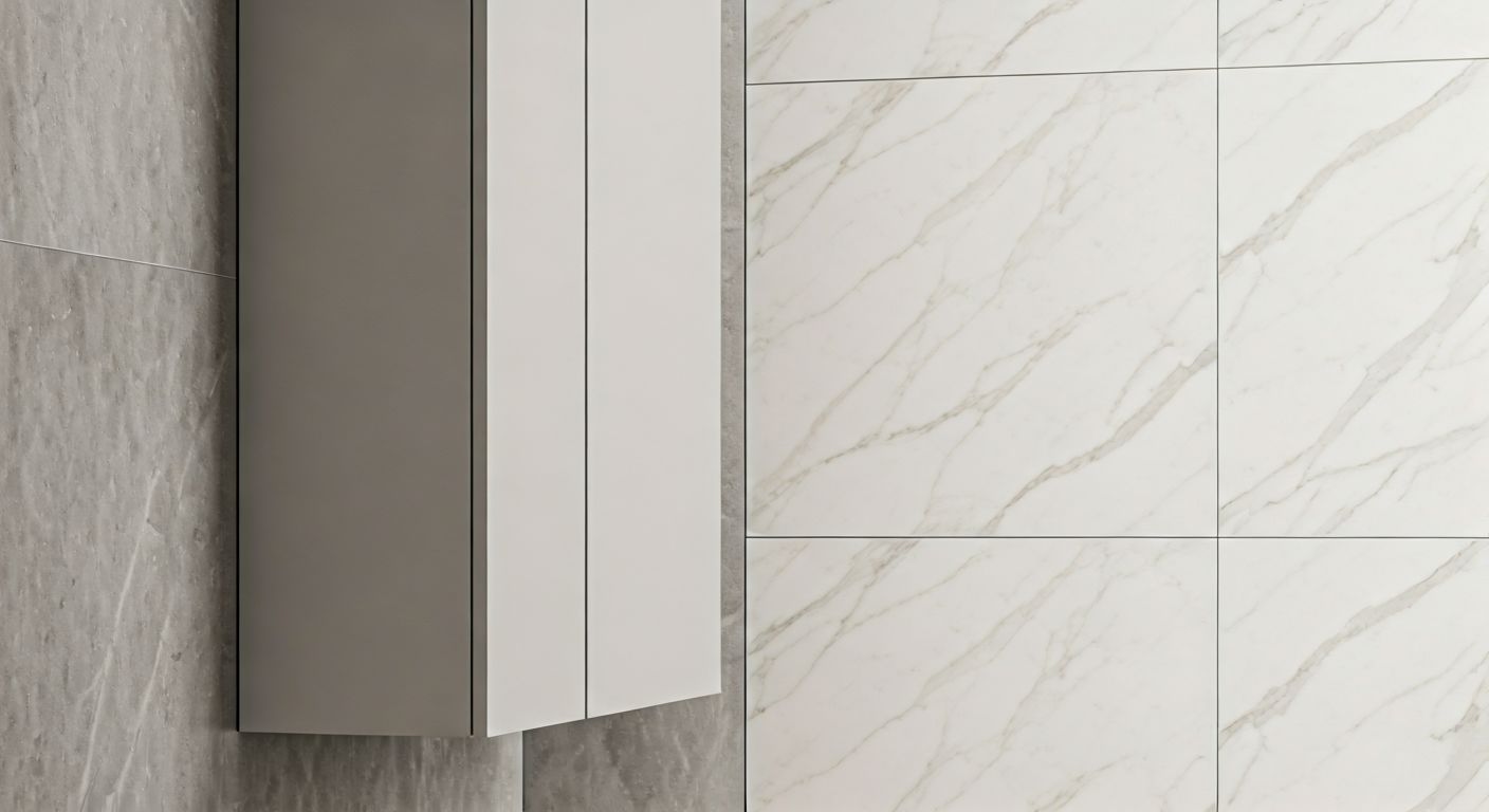 Навесной шкаф-пенал в ванной комнате