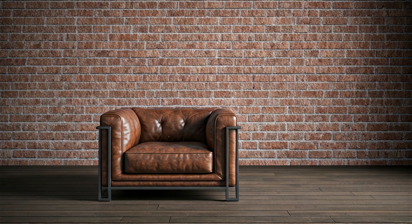 Лофт кресло из кожи и металла