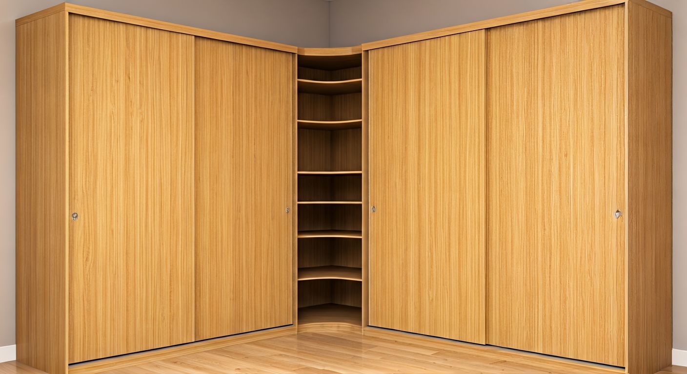 Угловой шкаф-купе в маленькой спальне