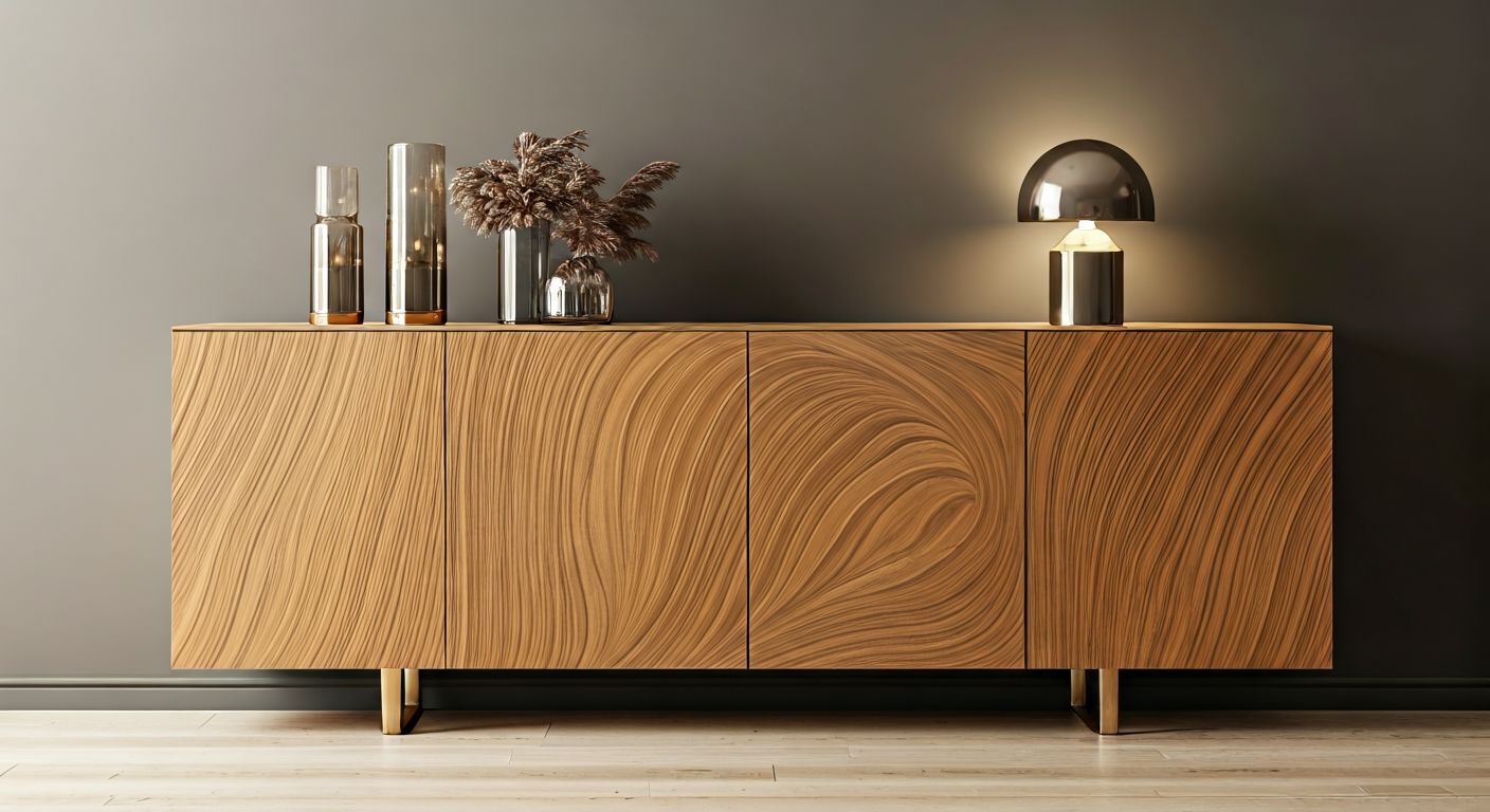 роскошный деревянный комод в гостиной