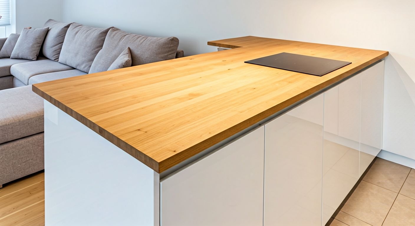 Барная стойка отделяет кухню от гостиной