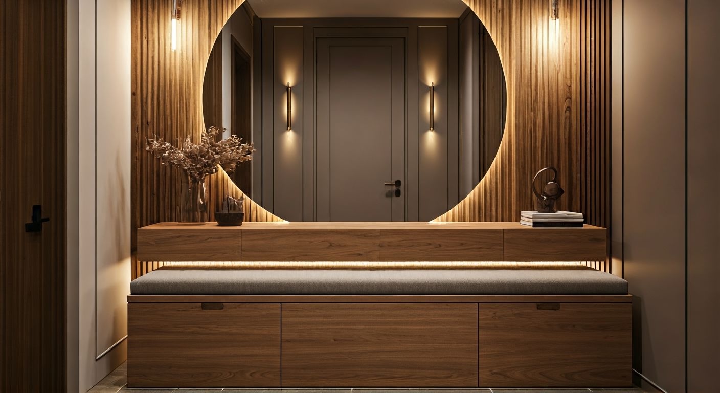 Консоль и зеркало в прихожей