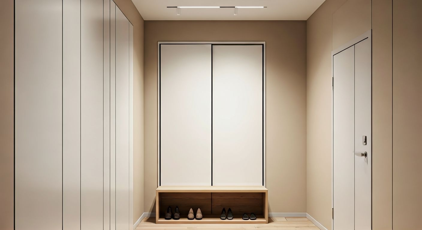 роскошная узкая прихожая общий вид