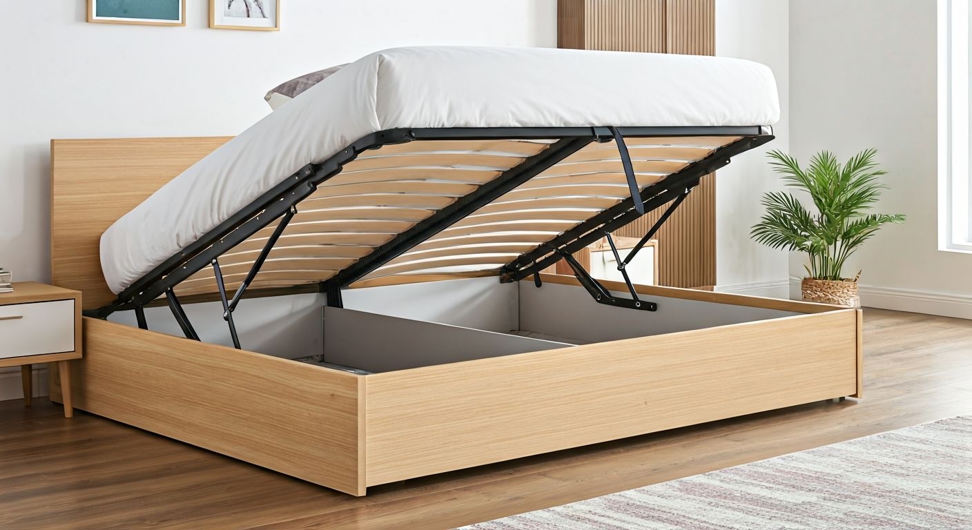 Детальный вид кровати с выдвижными ящиками