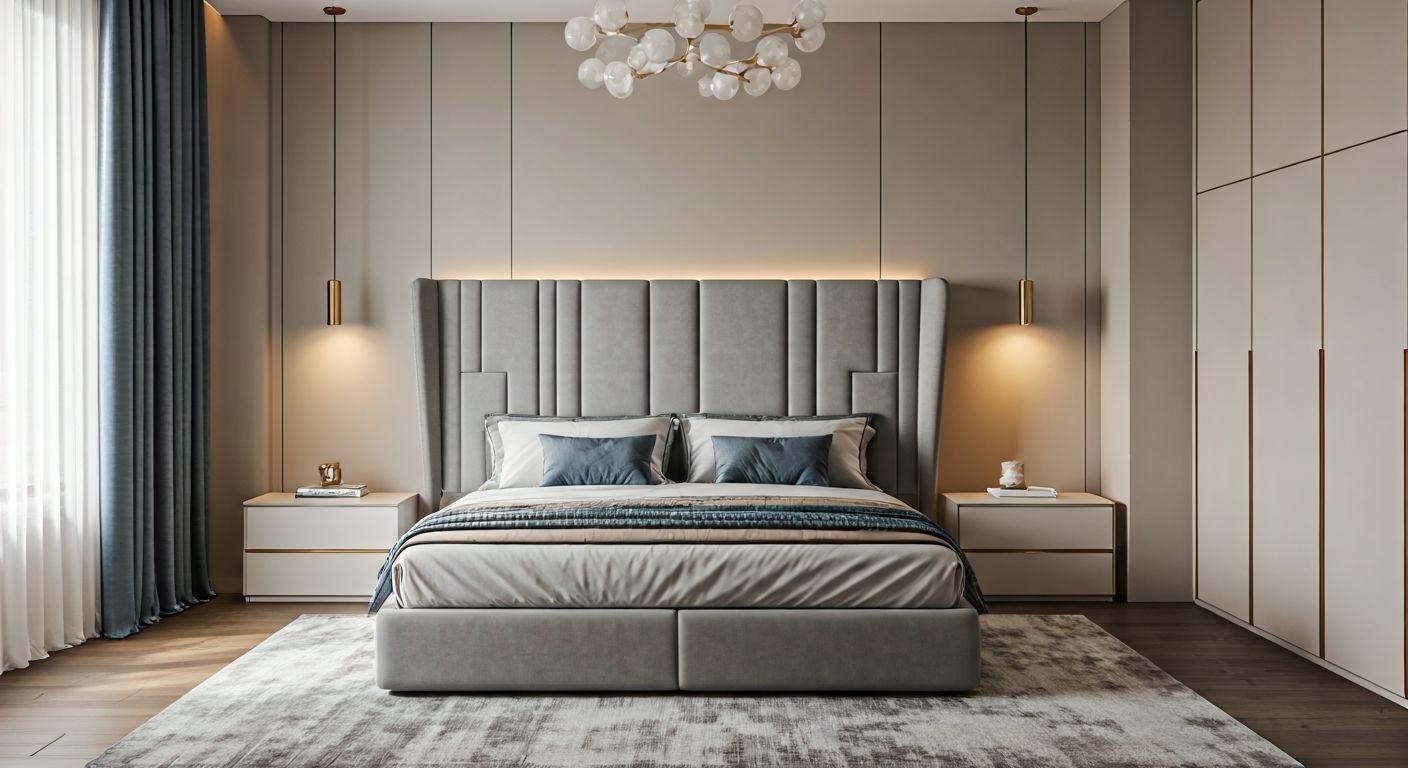 роскошная современная спальня в минимализме