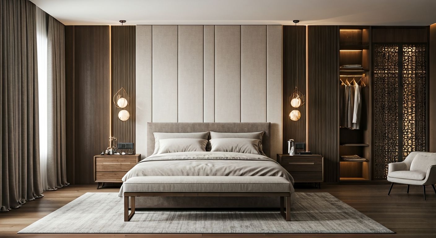 просторная спальня с зоной отдыха