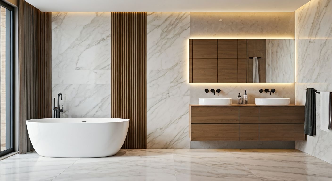 Роскошная ванная комната с туалетным гарнитуром