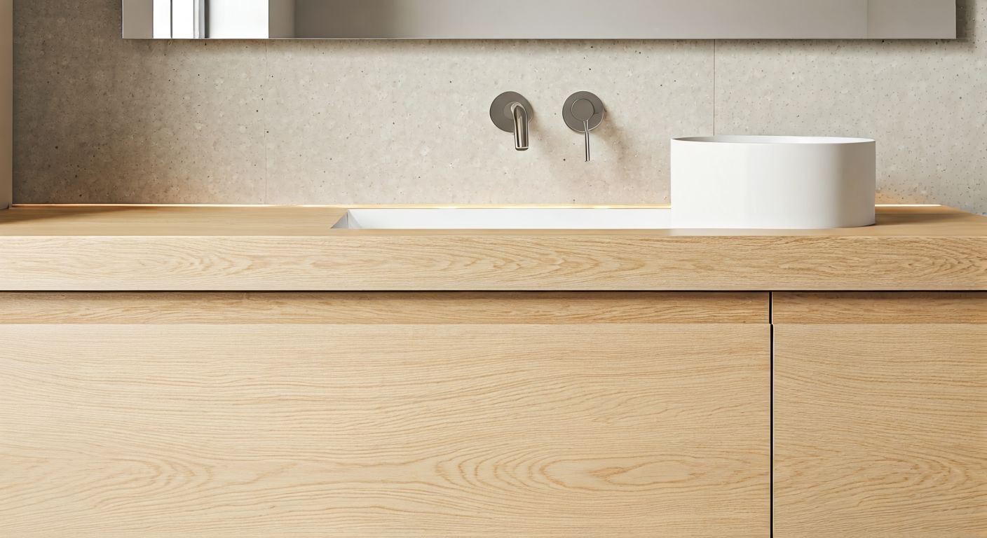 Деталь подвесной тумбы с подсветкой