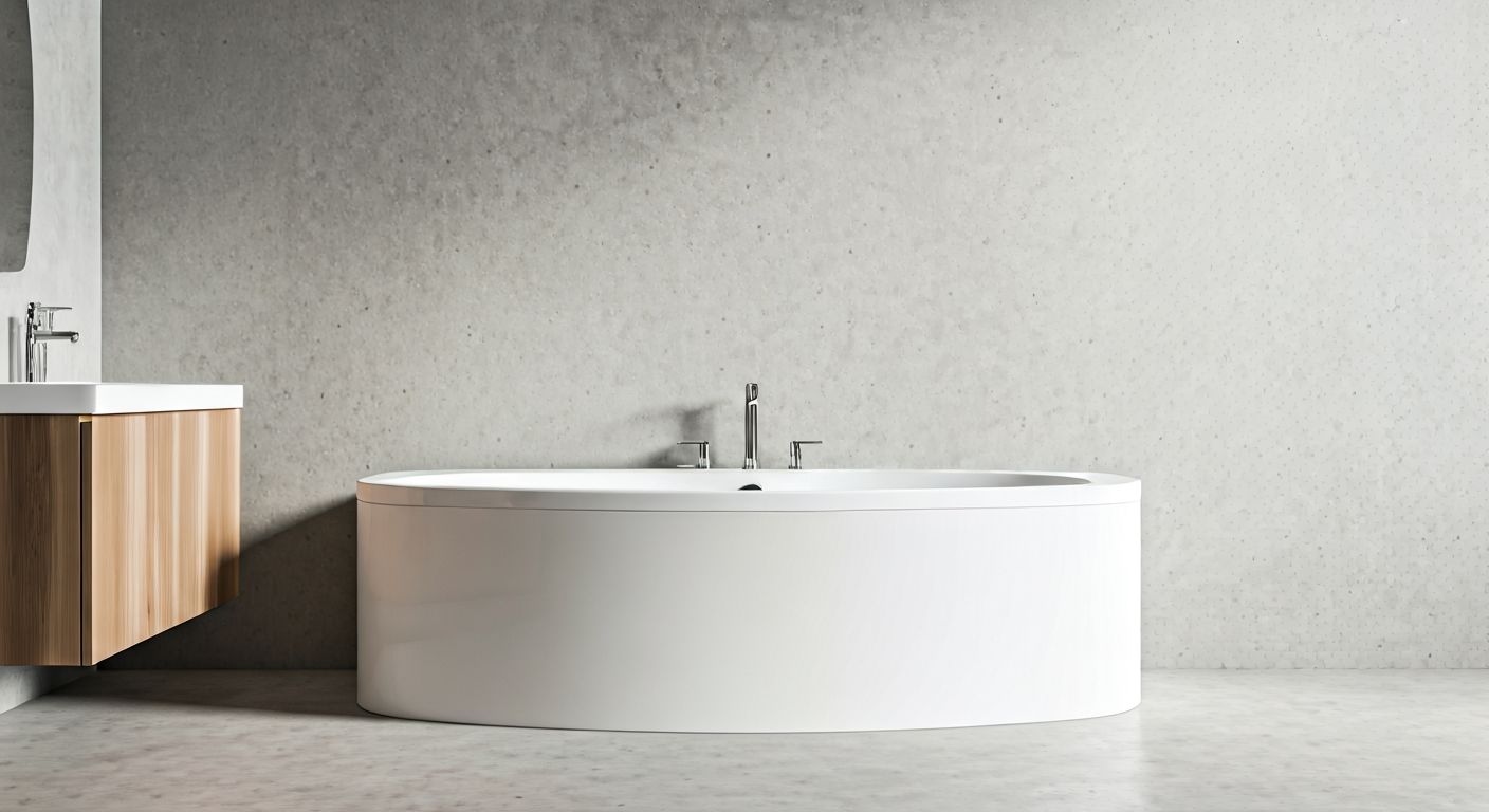 угловая ванная с встроенными полками