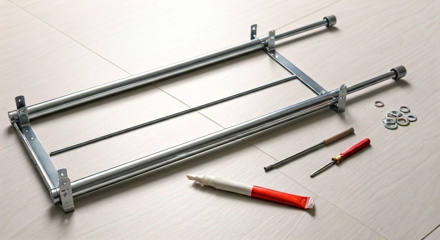 Частично собранный стеллаж с инструментами