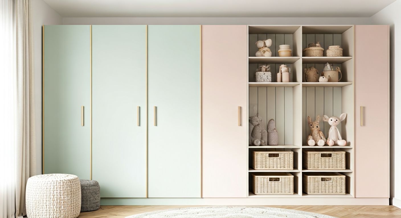 роскошный встроенный шкаф в детской комнате