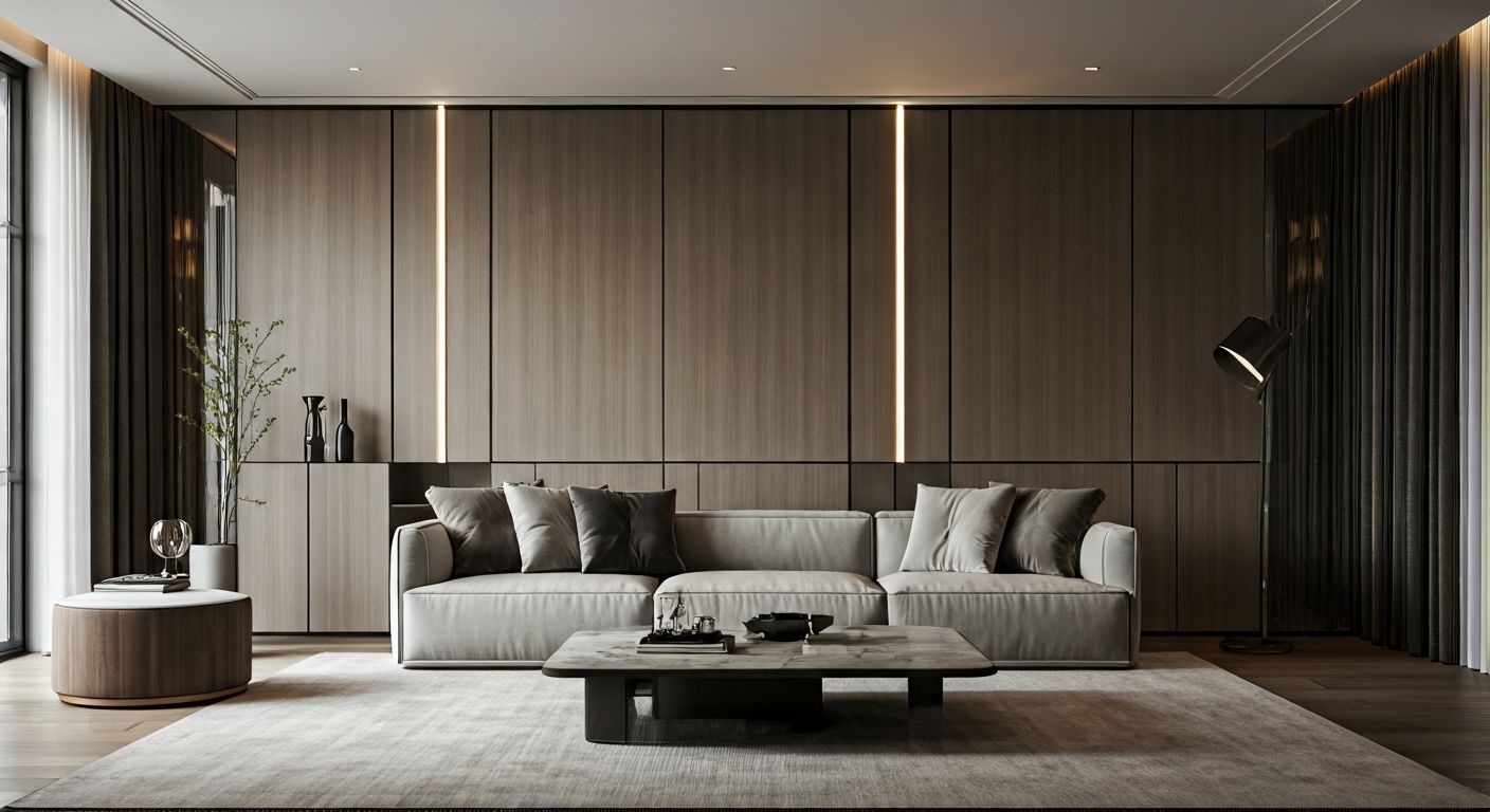 Роскошная просторная гостиная в современном стиле