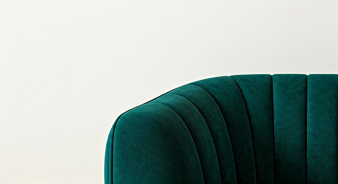 Контрастное кресло изумрудного цвета в минималистичном интерьере