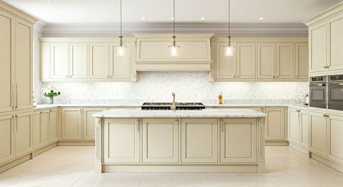 Роскошный П-образный кухонный гарнитур с островом