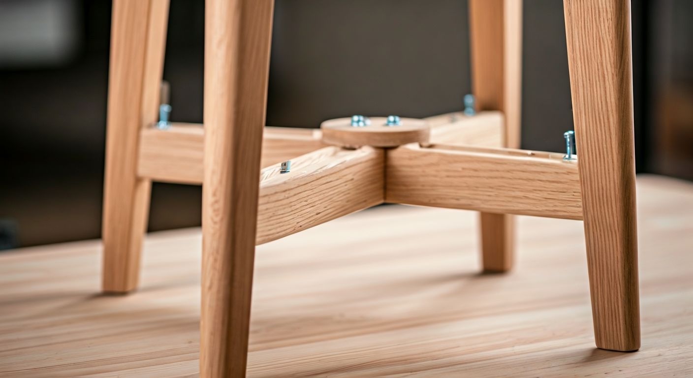 Крупный план соединений ножек стула