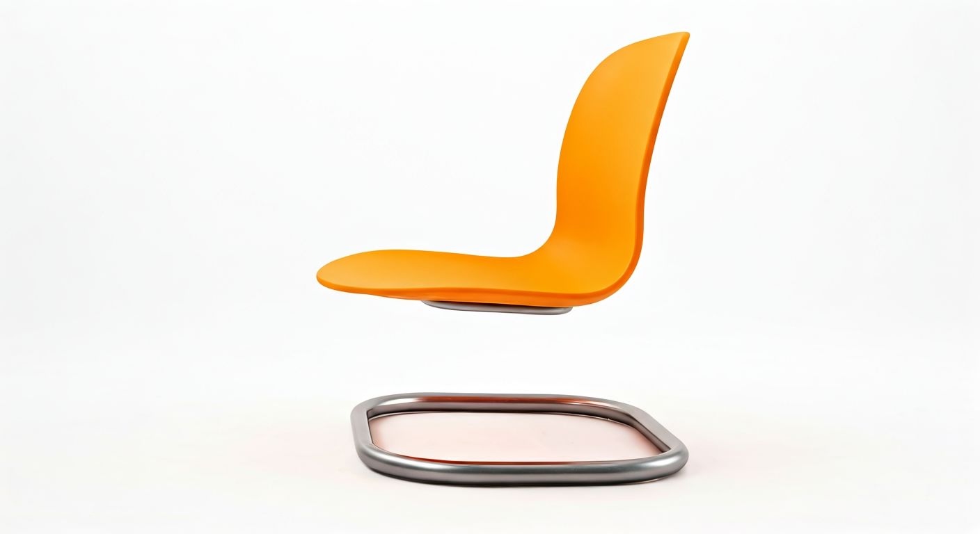 пластиково-металлический школьный стул сбоку с ортопедической спинкой