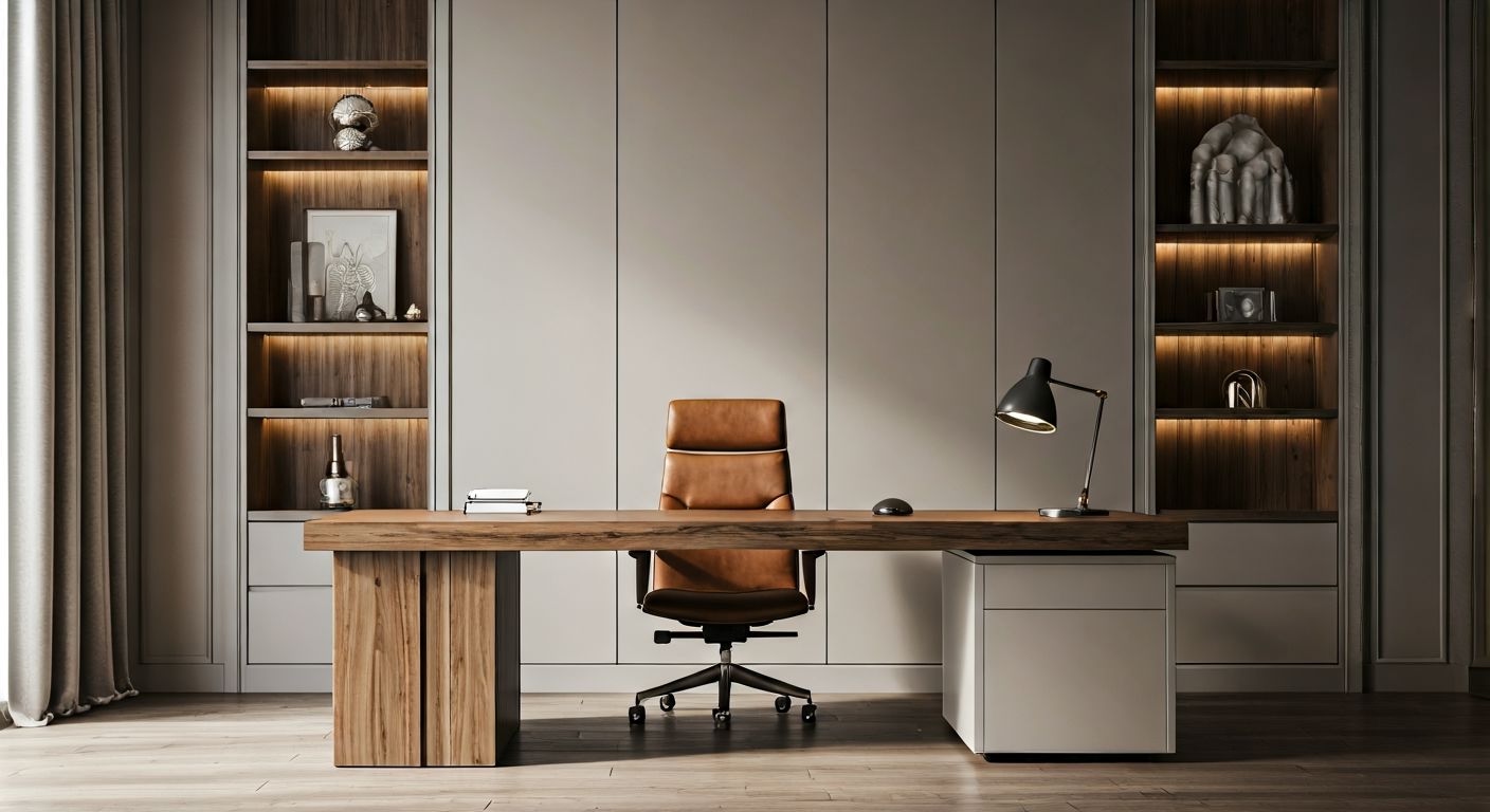 Роскошный кабинет руководителя в минимализме