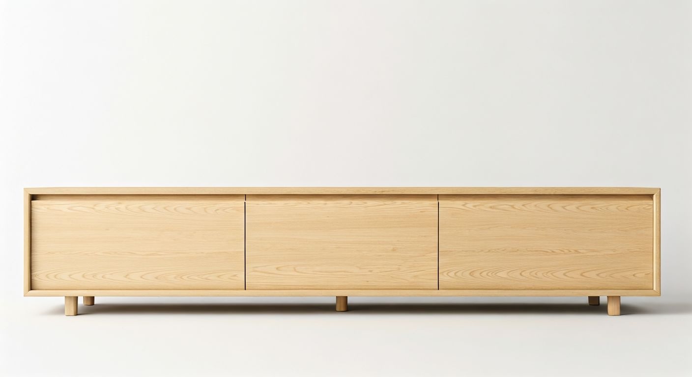 Скандинавская светлая тумба под телевизор