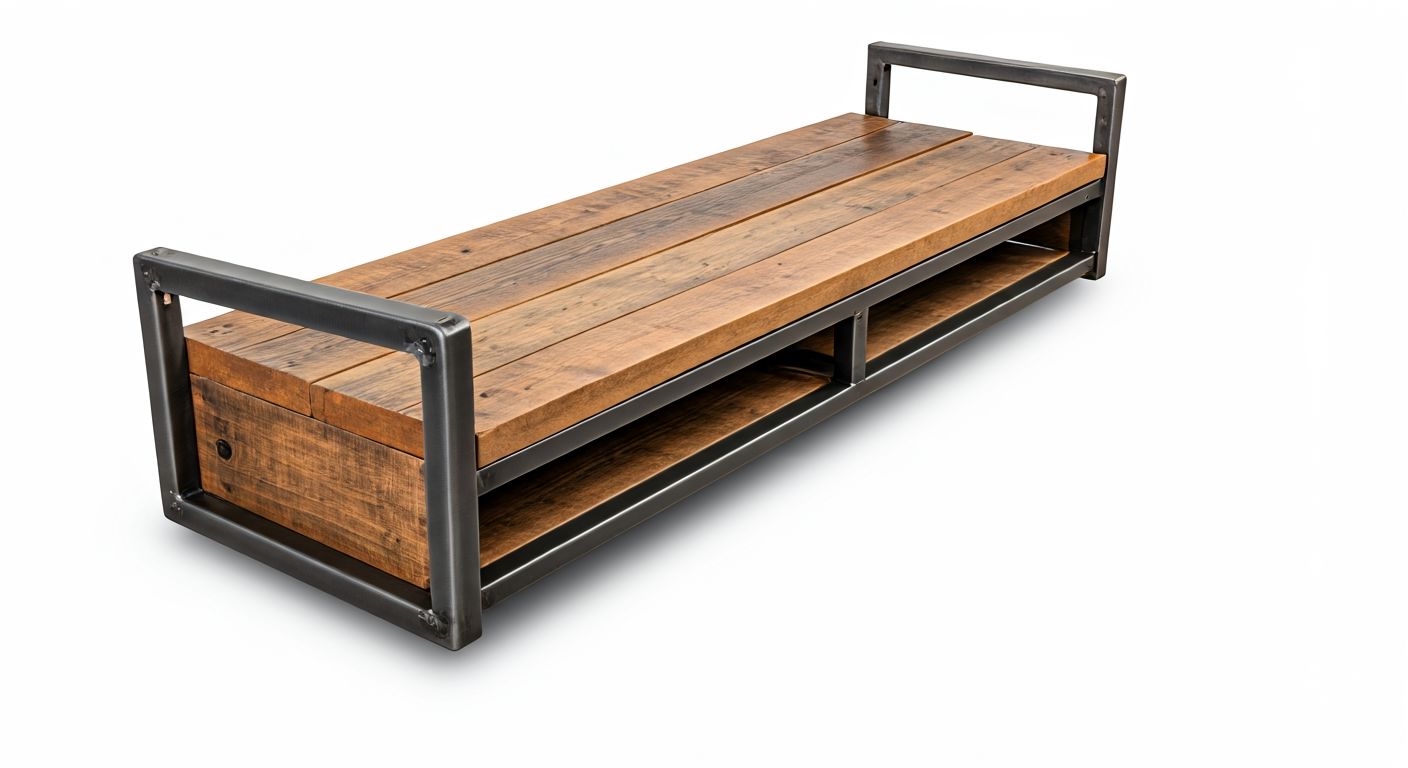 Индустриальная настенная тумба под ТВ