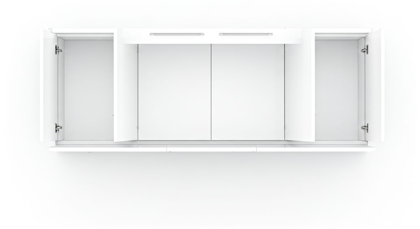 Вид сверху на глянцевые фасады шкафов