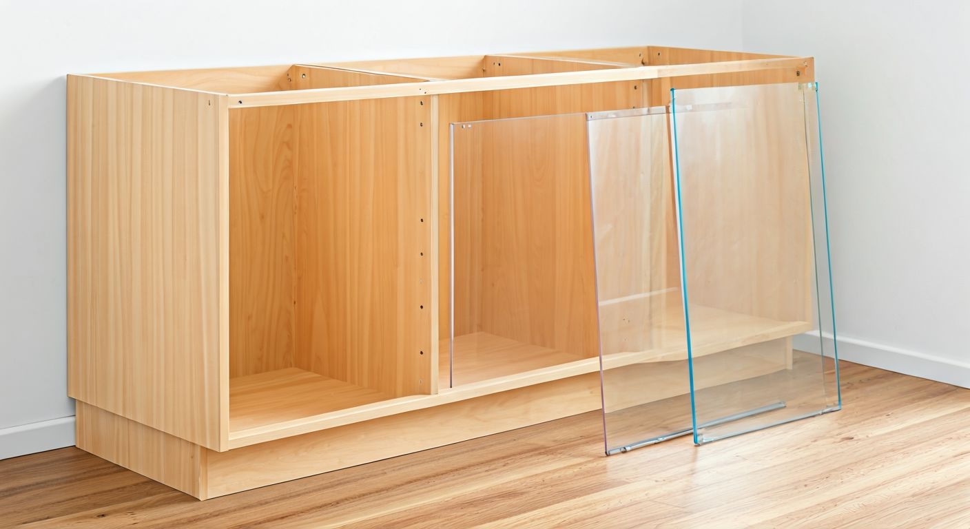 Корпус кухни с новыми глянцевыми фасадами