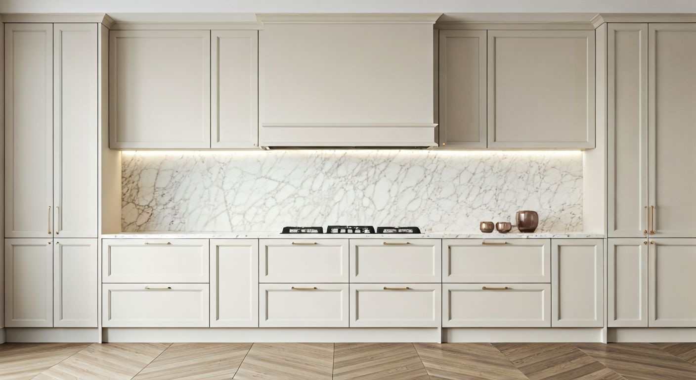 Роскошная кухня светлых пастельных оттенков