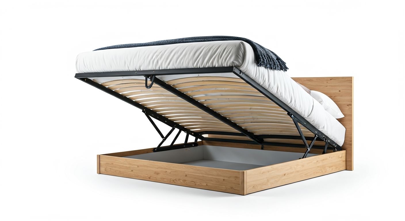 Кровать с подъёмным механизмом и хранением