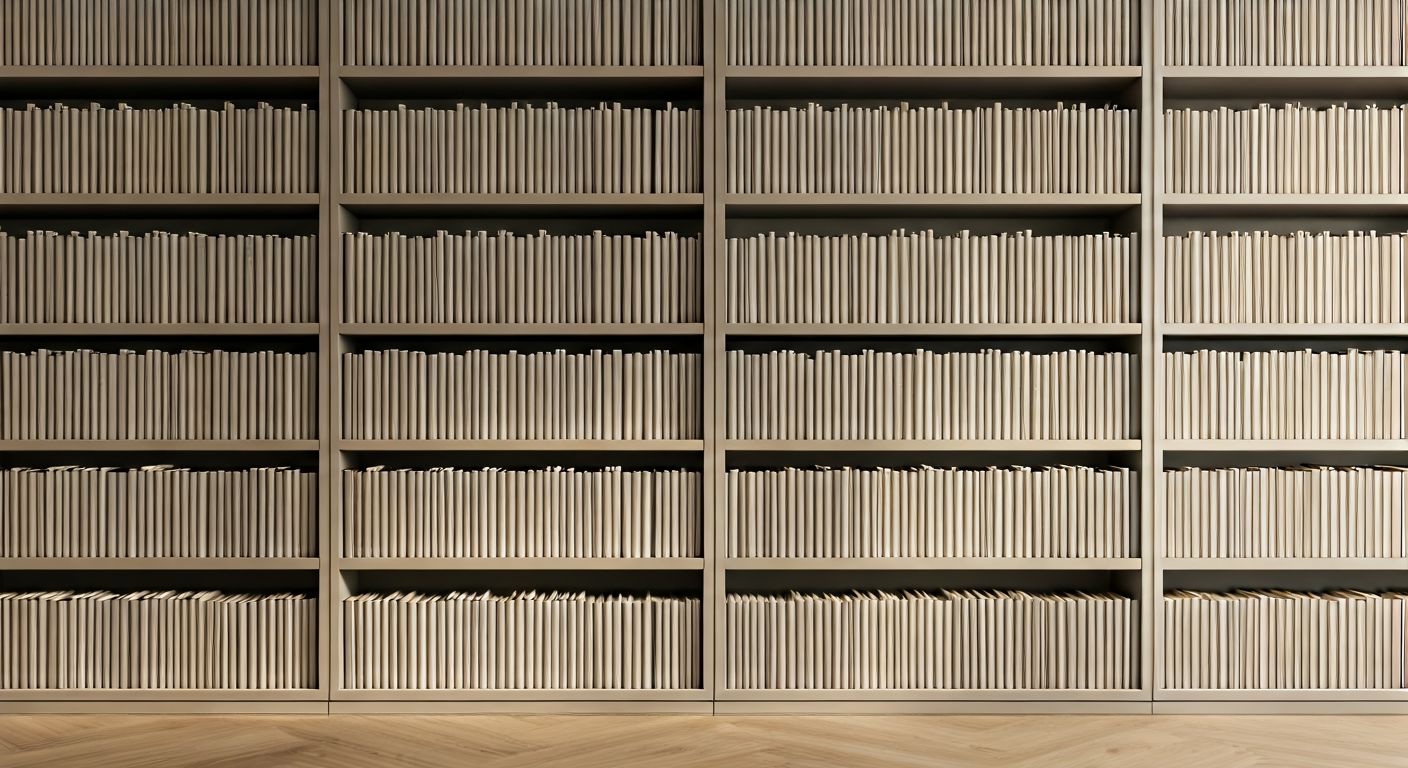 роскошная встроенная книжная полка с книгами