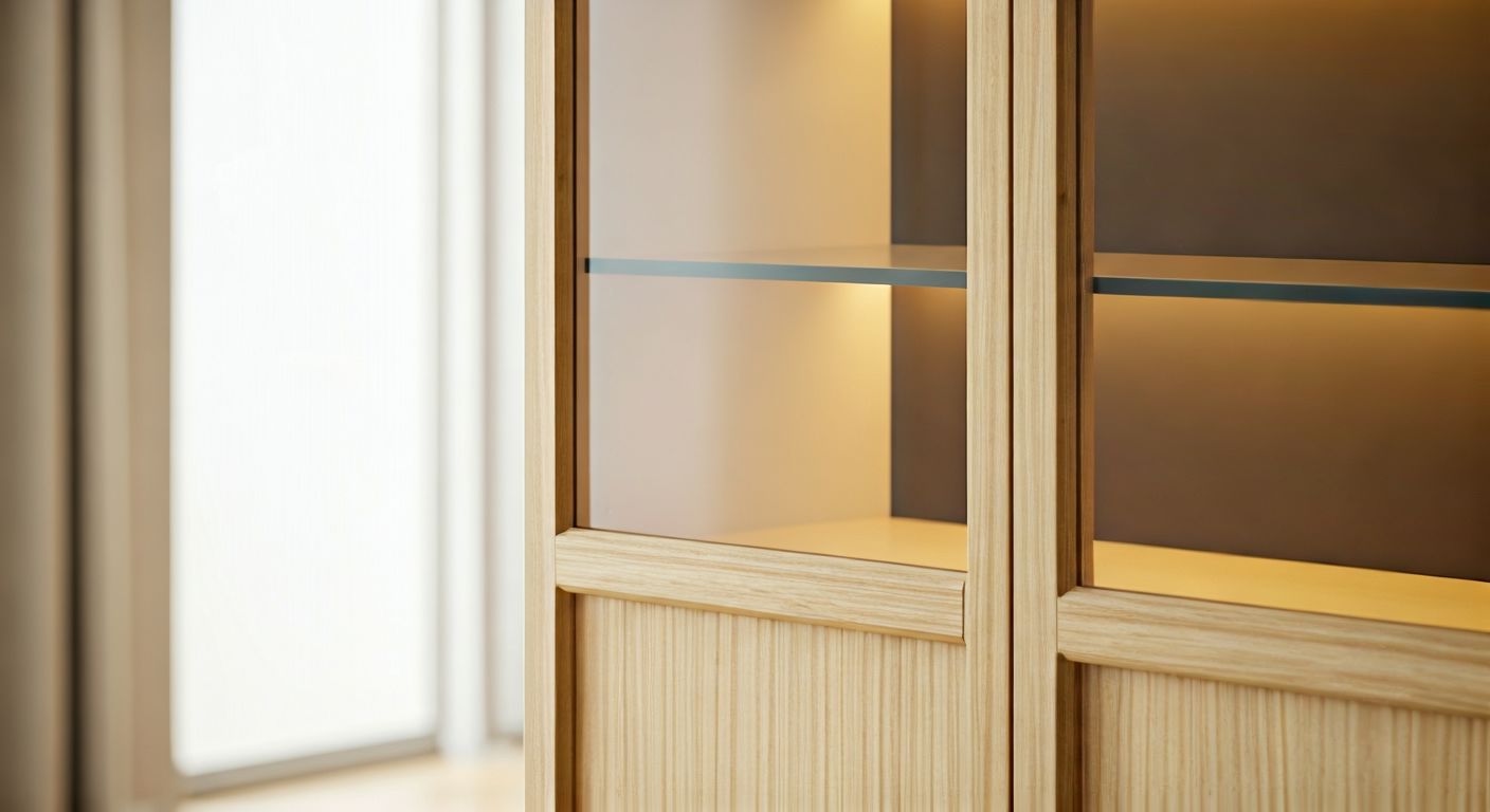 Минималистичная скандинавская берёзовая витрина