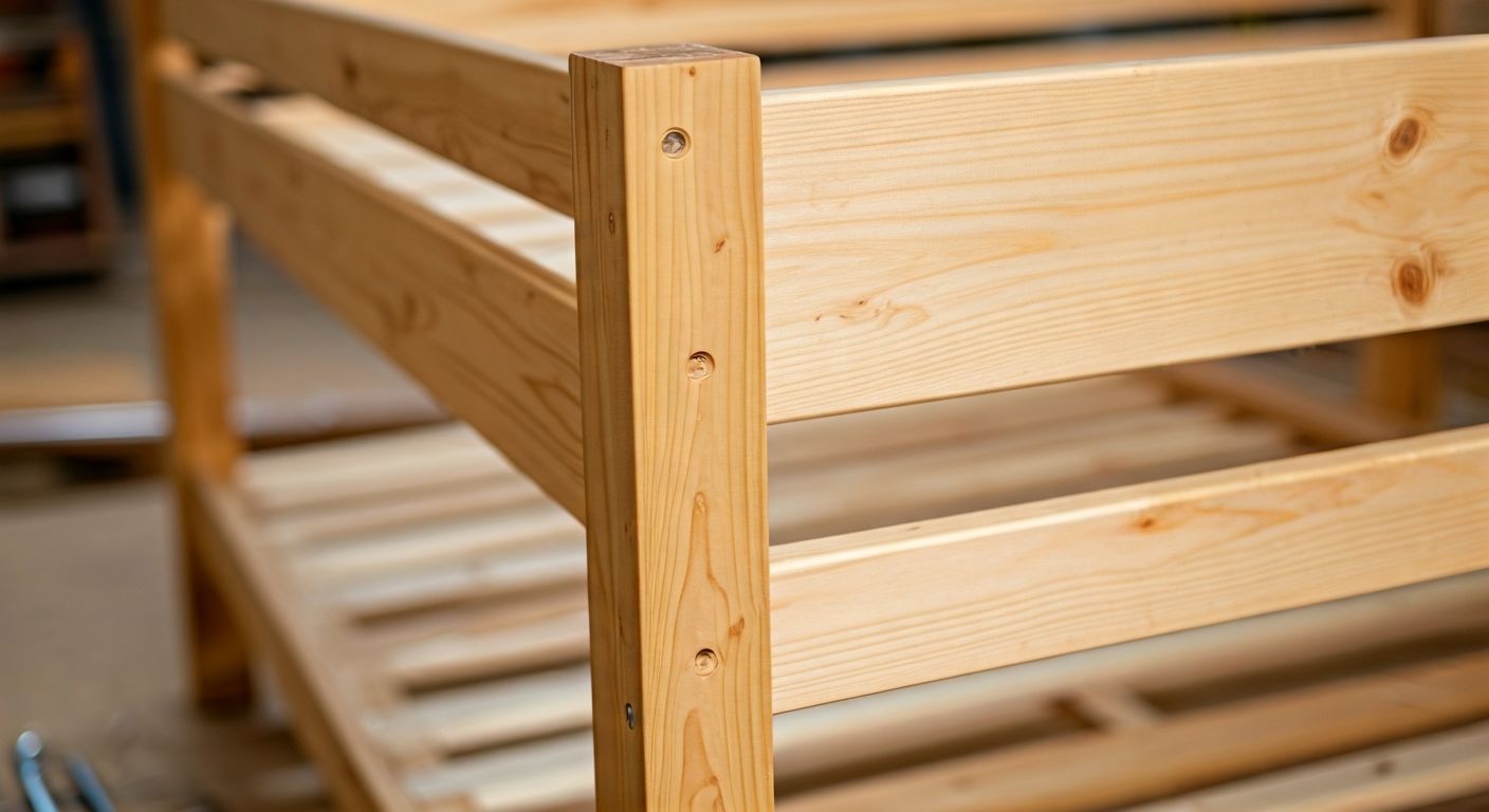 детальный ракурс лестницы двухъярусной кровати